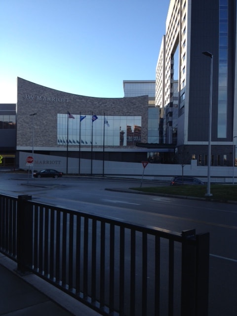 Norstone Charcoal XL Large Stone Veneer used on Ground Floor of JW Marriott at Mall of America in Minnesota